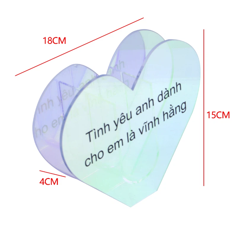 Acrylic Heart Flower Box