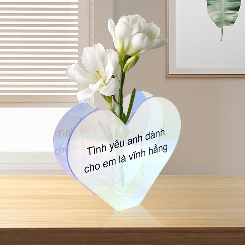 Acrylic Heart Flower Box