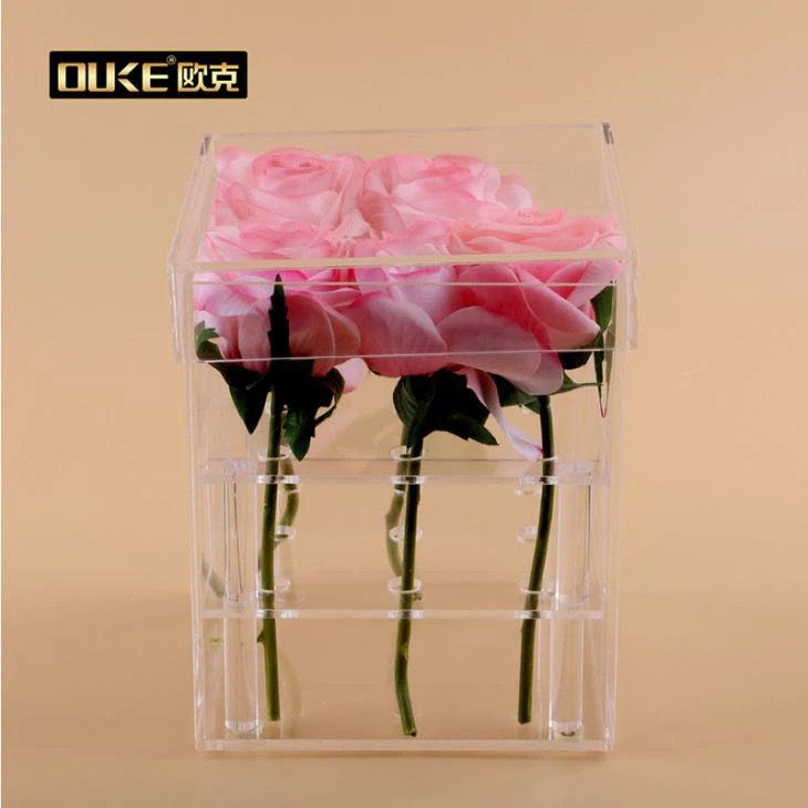 High Transparent Square Acrylic Flower Box