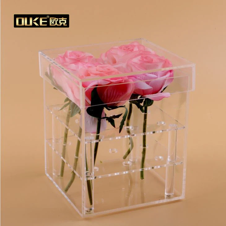 High Transparent Square Acrylic Flower Box
