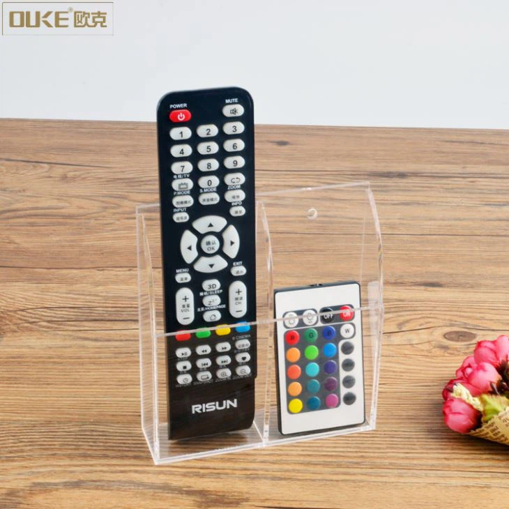 Wall Mounted Clear Acrylic Remote Control Holder